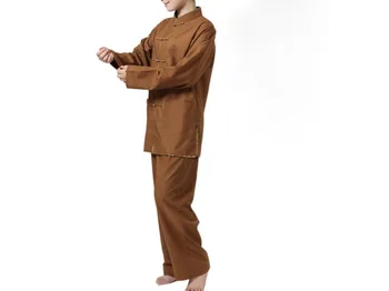 Unisex najnovšie vysokej kvality budhizmus položiť vyhovuje meditácie uniformy zen budhistický oblečenie Letné&Jar zemité žltá