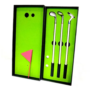 Golf Pen Set Mini Desktop Golf guličkové Pero Darčeková Sada s Vlajkou Perá 2 Gule ED889