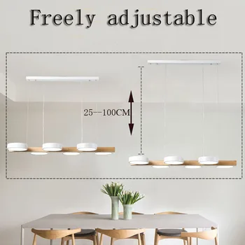 Nordic jednoduché moderného masívneho dreva LED jedáleň luster môže byť zvýšená a znížená nastaviteľným osobnosti tvorivý spálňa liv
