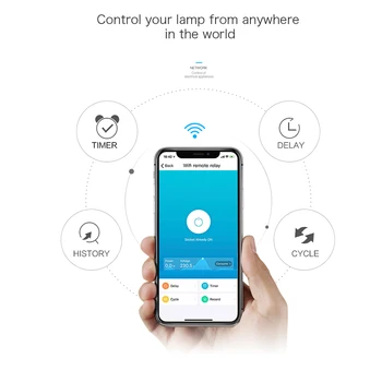 Geeklink Smart Home WiFi Prepínač Prerušovačom DIY Časovač, Diaľkové Ovládanie pre Alexa Google Domácej Bezdrôtovej Zásuvky Domotica