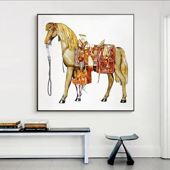Saudská Klasické Živočíšne Stenu Umenie Abstraktné Maľby Kôň Plátne, Plagát, Tlač Luxusné Nástenné Obrazy pre Obývacia Izba Moderného Domova
