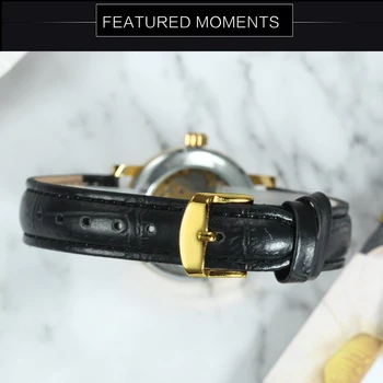 VÍŤAZ Oficiálne Zlaté Ženy Hodinky Top Značky Luxusné Automatické Mechanické Náramkové hodinky Žena relogio Kostra, Javorový List Hodiny
