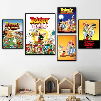Asterix Francúzsko Klasické Komické Hodváb Umenie Plagátu Tlač Wall Art Obrazy na Plátne Maľovanie pre Deti, Deti, Dieťa, Obývacia Izba Dekor