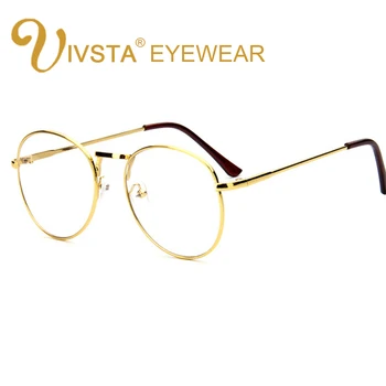 IVSTA Zlaté Kovové Okuliare Mužov Vintage Retro Okuliare Strieborné Okrúhle Okuliare Ženy Značky Dizajnér Oválne Krátkozrakosť, Optické