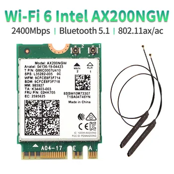 Dual band 802.11 ax WIfi 6 Pre Intel AX200 NGFF M. 2. ZADAJTE E Bezdrôtovú Kartu, AX200NGW MU-MIMO 2.4 G/5 ghz 2400Mbps BT 5.1 S Anténou