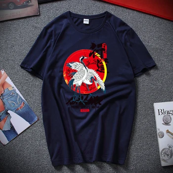 Nový Japonský štýl vytlačené T-shirt, O-krku, krátke rukávy bavlna T-shirt pre mužov a ženy, Európskej veľkosť