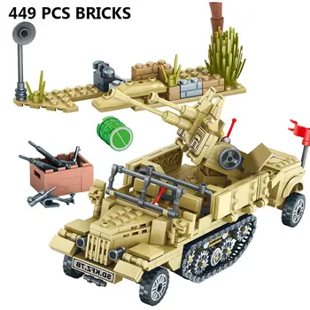 Klasické Obrnených Vozidiel Vozidlo Model s Armáda ww2 Vojak Kompatibilné Vojenský Tank Model Stavebné Bloky pre Deti Hračky