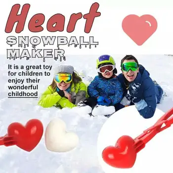 V Tvare Srdca Snehová Guľa Maker Klip Detí Vonku V Zime Sneh, Piesok Loptu Formy Plastové Svorky Vonkajšie Zábava A Šport Deti Hračka
