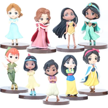 Disney Mrazené Anna Elsa Aladdin Moana Snow White Akčné Figúrky PVC Model Princezná Hračky Darček pre Deti detský Baby