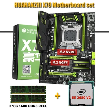HUANANZHI X79 Super Doske Auta s HI-SPEED Duálny M. 2 SSD Slot CPU Xeon E5 2650 V2 2.6 GHz Veľké Značky RAM 16 G(2*8G) ECC REG
