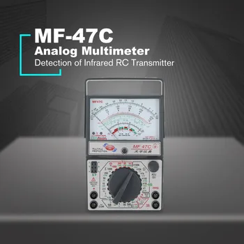 MF-47C Analógový Multimeter DC/AC Napätie Prúd Meter Infračervená Detekcia Ručné hFE Tester Multitester Bzučiak Test Batérie