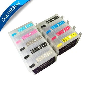9 farieb naplniteľné atramentom cartridge pre Epson Surecolor P600 SC-P600 tlačiareň s automatickým reset čipy T7601 - T7609 atramentových zásobníkov