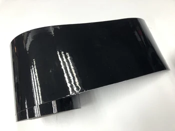 10 cm Šírka prvotriednej kvality Lesklý Čierny Vzduchu-Uvoľnenie Vinyl Zábal Roll Lesklý karosérie Nálepky Balenie Fólia