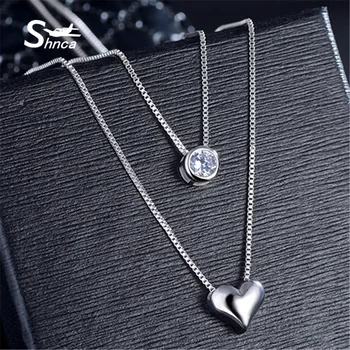 Mincový Striebro-Šperky, Módne Viacvrstvových Reťazca Náhrdelník Svadobné Láska Srdce Kamienkami Choker Náhrdelníky Pre Ženy N020