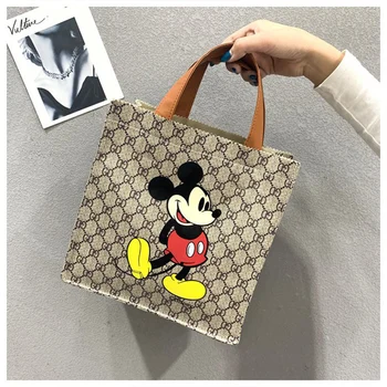 Móda Disney detské Mickey Mouse kabelka cartoon hit farby, plátno Mickey Minnie ženy taška lady tašky cez rameno