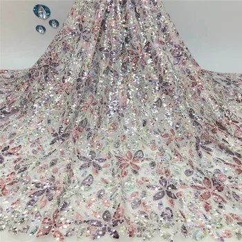 Madison Vysokej Kvality 2021 francúzsky Tylu Oka Čipky Afriky Textílie s Flitrami Nigérijský Postupnosť Čipky Textílie pre Svadobné Party