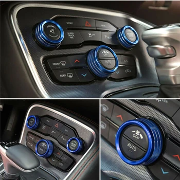3ks/Set Klimatizácia Gombík Kruhu AC Gombík Kryt odvzdušňovací Prepnúť Tlačidlo Dekorácie pre Dodge Durango Challenger-2020