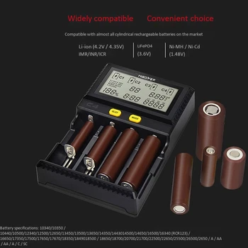 MiBoxer C4 Nabíjačka ligent Ni-MH Lítiové Batérie, Nabíjačky s výpusťou Test Kapacita AA AAA 18650