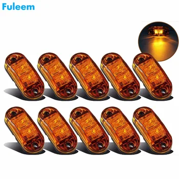 Fuleem 10PCS Amber LED 2,5 PALCA 2 Diódové Svetlo Oválne Odbavenie prípojné Vozidlo, ktoré VIEDOL Bočné Obrysové Svietidlo 12V 24V Nepremokavé