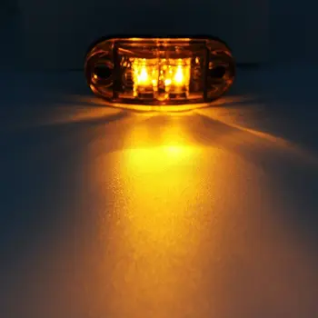 Fuleem 10PCS Amber LED 2,5 PALCA 2 Diódové Svetlo Oválne Odbavenie prípojné Vozidlo, ktoré VIEDOL Bočné Obrysové Svietidlo 12V 24V Nepremokavé