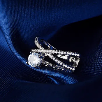 925 sterling silver 2020 nový dizajn kríž módne zapojenie snubný prsteň pre ženy, dievča výročie darček šperky R5032
