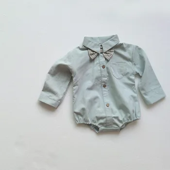 Detská Baby Chlapci Kombinézu Telo Detské Oblečenie Gentleman Tričko Jumpsuit Kombinézach & Motýlik Oblečenie Dieťa Prince Batoľa