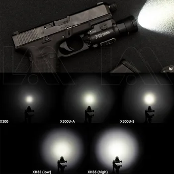 1000 Lumen XH35 X300UH-B Zbraň Light Ultra-High Duálny Výstup Biele LED Taktické Svetlo Nastavenie Jasu & Strobo Biele Svetlo