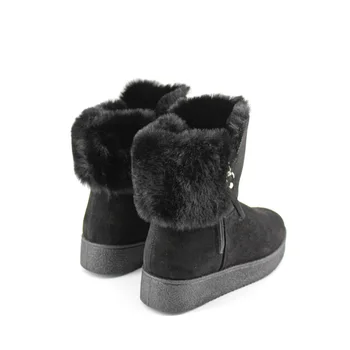 Modela kožušinu linajkované topánky pre ženy zimné 2020 obuv proti chladu bežné zips uzavretie faux suede