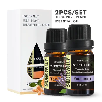 2ks/Set Patchoulis & Tangerine Esenciálny Olej Vyhnať Komárov Esenciálny Olej Zmierniť Stres Esenciálny Olej Pre Aromaterapiu Lampa