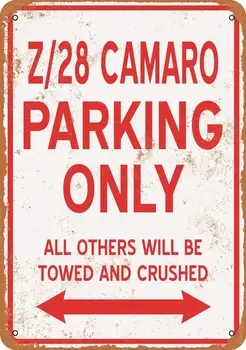 Camaro Z28 Parkovanie LEN Vintage Vzhľad, Kovové Prihláste sa pre Domáce Káva Stenu Decor opasok 8x12 Palec