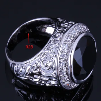 Udivujúce Kolo Black Cubic Zirconia Biela CZ Strieborné Pozlátené Šperky, Náušnice, Sety Prívesok Reťazca Krúžok V0990