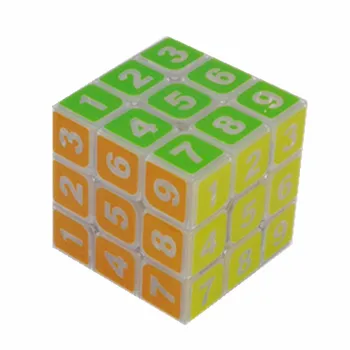 CuberSpeed Sudoku 3x3 magic cube Transparentné 3x3x3 rýchlosť kocka jasné telo s číslami Sudoku