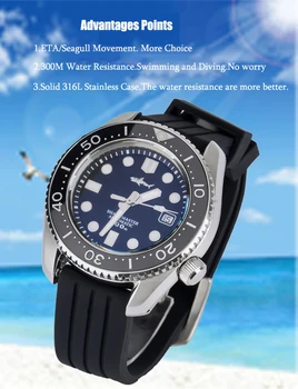 HEIMDALLR Sharkey Vintage Mužov Dive Watch Sapphire Športové Hodinky Svetelný Dial 300M Odolnosť proti Vode, Mechanickým Luxusné Hodinky