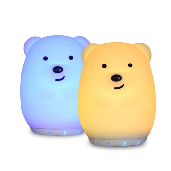 Medveď Zajaca Hudby Lampa Bezdrôtové Bluetooth Reproduktor Prehrávač USB Nabíjateľné Silikónové Bunny RGB LED Nočné Svetlo pre Deti Baby