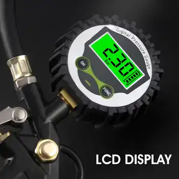ZEAST Hliníkovej Zliatiny Digitálne Auto v Pneumatikách Tlak Vzduchu Nafukovacím Rozchod LCD Displejom LED Podsvietenie Vozidla Tester Inflácie Monitorovanie