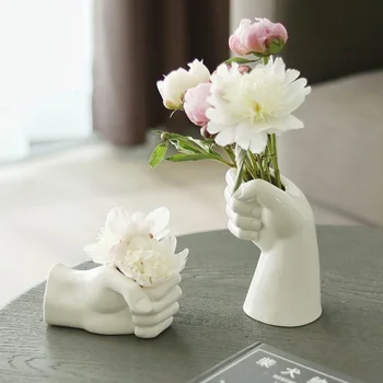 Ručné Modelovanie Keramická Váza, Fisting Váza Biele Keramické Kvetináče Kvet Usporiadanie Domov Obývacia Izba Moderné Dekoratívne R3983