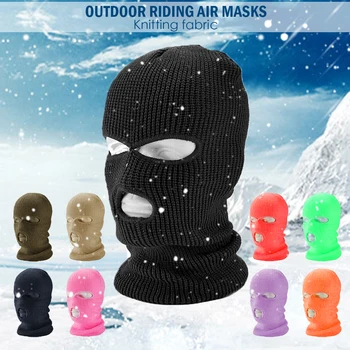 V Zime Teplé Plný Bočný Kryt Motocykel Maska Ski Hat 3 Otvory Kukla Armády Taktické Vetru Pletené Čiapky Klobúk, Šatku Masky