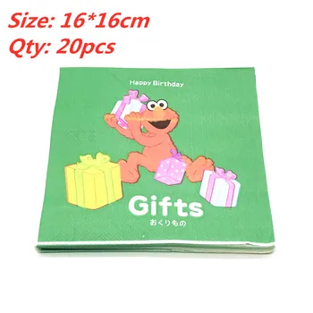 40/60 ks Sesame Street Elmo tému narodeninovej party dodávky Papiera Doska obrúsok Chlapec Baby Sprcha, vianočné dekorácie, party láskavosti