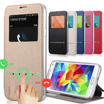Smart Touch Flip puzdro pre Samsung Poznámku 5 4 3 2 Kryt Kožené Zobrazenie Okna pre Samsung Poznámku S9 Plus S7 S6 Okraji S5 S4 S3 Mini