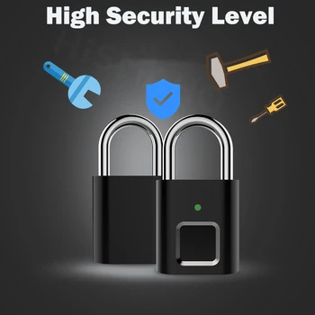 Mini Smart Odtlačkov prstov Zámok Keyless USB Nabíjateľné Elektrické Biometrické Taška Zámok Prenosné Domov Taška Batožiny Prípade Zámok Kovovým plášťom