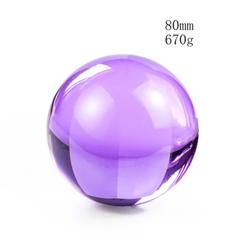 80MM K9 Fialová Crystal Ball Fotografie Sklo Krištáľové Gule Magic Dekoratívne Loptu Displej Feng Shui Darček Domov Dekor Drevo Stojan