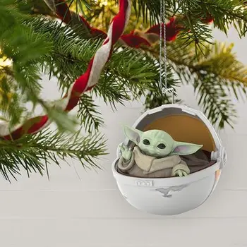 Star Wars Yoda Dieťa Živice Kolísky Bábika Model Prívesok PVC Hračky, Dekorácie Detí Darček