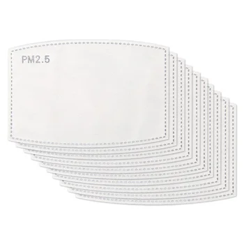 100 KS 5 Vrstva PM2.5 Filter Proti Oparu Jednorazové Úst Tvár Masku Proti Chrípke Pm 25 Prachu Masky Nahradenie Aktívne Uhlie