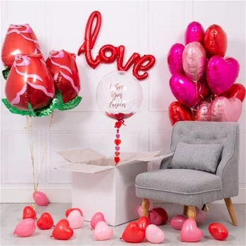 1 nastavte ružové Zlato Striebro VZIAŤ MI List Fóliové Balóniky na Valentína Zapojenie Svadobné party Dekoroch Nafukovacie Láska Globos