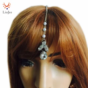 LiuJee KD138 Novej Jasné crystal visieť na čele svadobný sprievod prom headpieces svadobné slza vlasy, šperky, doplnky