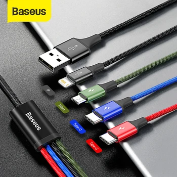 Baseus 3 v 1 Kábel USB 3A Micro USB Typu C Kábel pre iPhone 11 Pro XR XS Max 7 pre Samsung S20 Xiao 4 v 1Charging Kábel