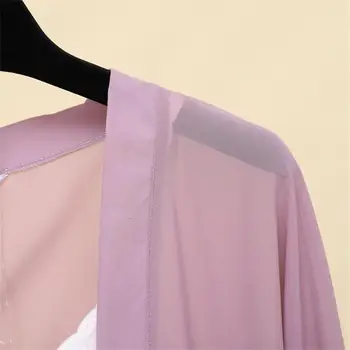 Ženy Lete Kimono Sveter S Dlhým Rukávom Na Ochranu Pred Slnkom, Blúzky, Košele, Dlhé Šifón Opaľovací Krém Pevné Tričká Outwear Nadrozmerná Kabát