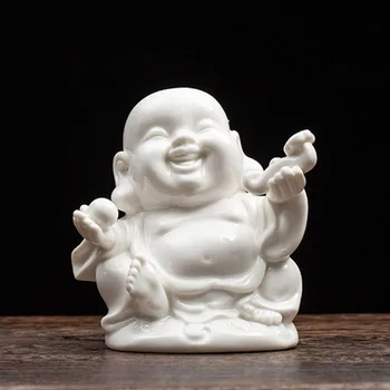 Domov/Auto Dekorácie Ornament Smeje Buddha Sochy, Plastiky, Biely Porcelán Čínsky Budhizmus Šťastný/Šťastná/Bohatstvo/Pokoj Prihlásiť