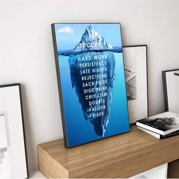 Inšpiráciu umelecké Diela Ľadovca Úspech Citácia Plátno Umenie Plagáty Nordic Wall Art Obrazy na Stenu Cuadros Obraz Domova