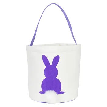 Nové Štýly Veľká Noc Bunny Králik Plátno Kôš Juty Tote Bag Veľkonočné Vedro Pre Dieťa Šťastné Veľkonočné Dekorácie